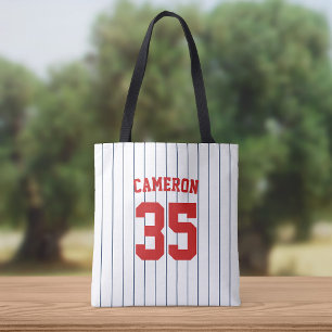Fully Editable Colours Baseball Jersey Stripes Nam Tote Bag