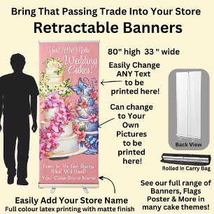 Fully Editable Wedding Cakes for Cake Store Retractable Banner