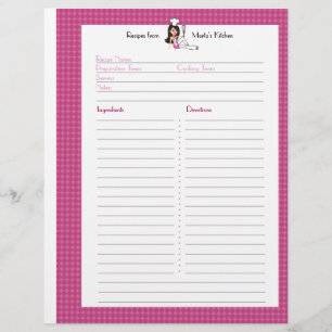 Fully Illustrated Recipe Page for Binder Users