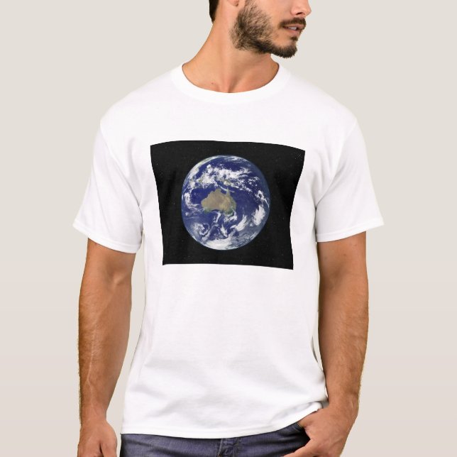Fully lit Earth centred on Australia and Ocean T-Shirt (Front)