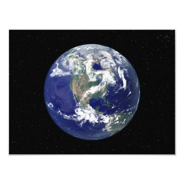 Fully lit Earth centred on North America Photo Print (Front)