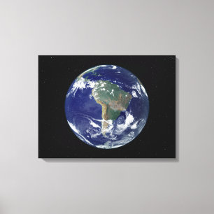 Fully lit Earth centred on South America Canvas Print