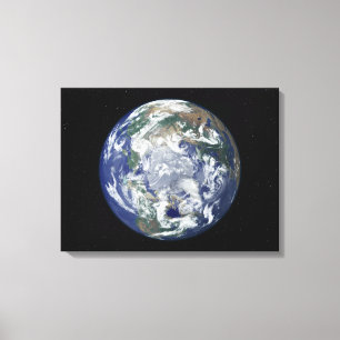 Fully lit Earth centred on the North Pole Canvas Print