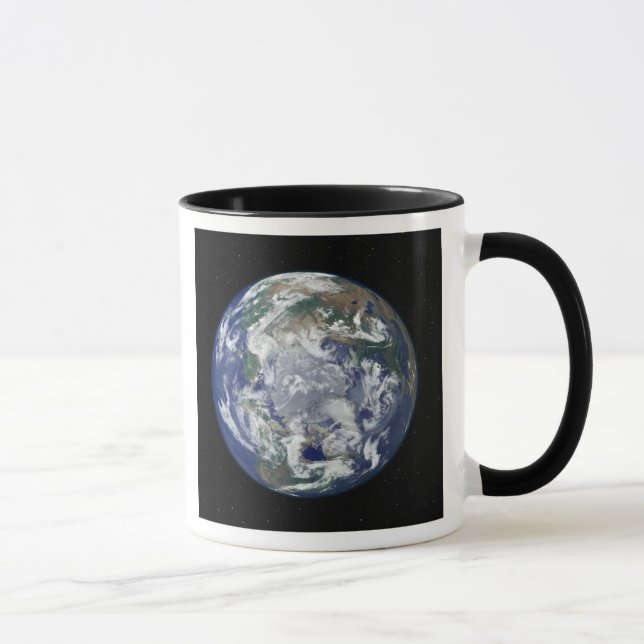 Fully lit Earth centred on the North Pole Mug (Right)