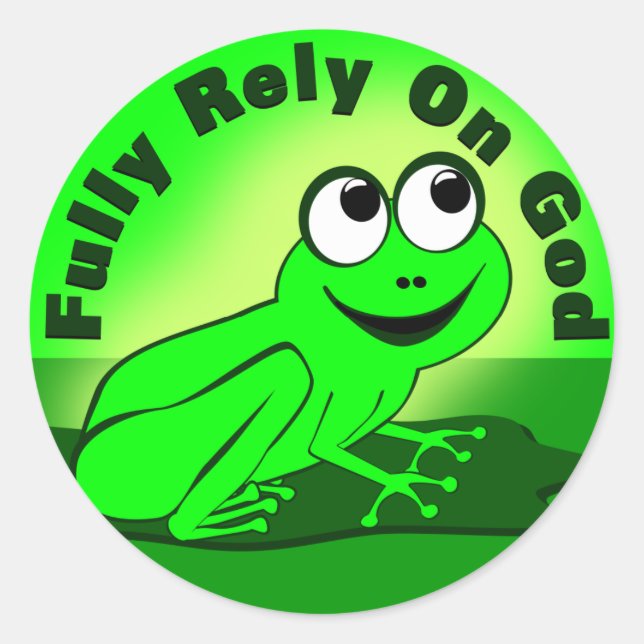 Fully Rely on God F.R.O.G. Classic Round Sticker (Front)