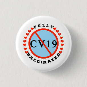 Fully Vaccinated 3 Cm Round Badge