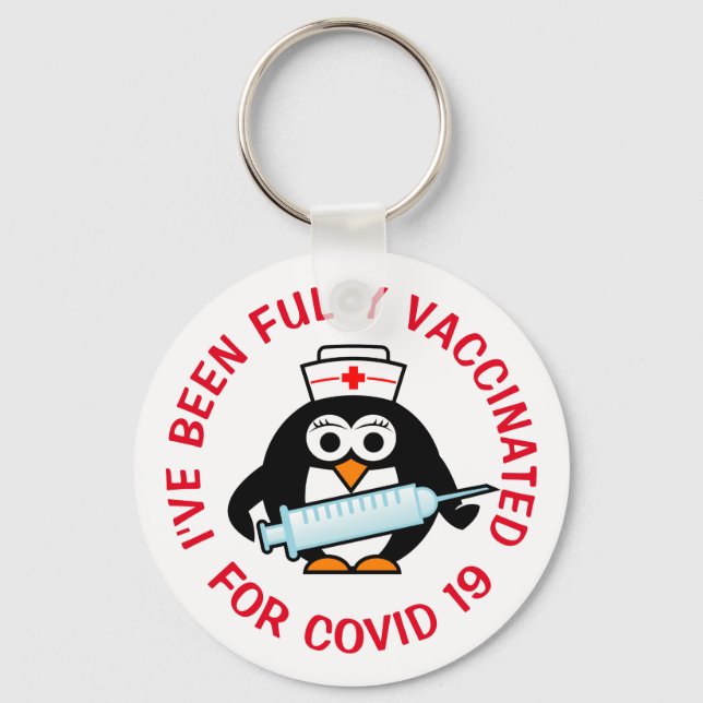 Fully vaccinated against covid coronavirus  key ring (Front)