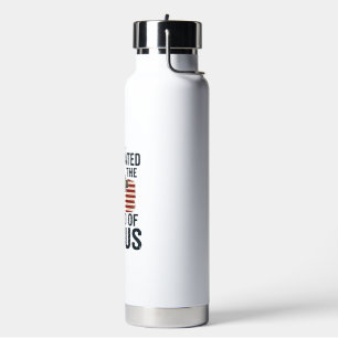 Fully Vaccinated by the Blood of Jesus Patriotic S Water Bottle