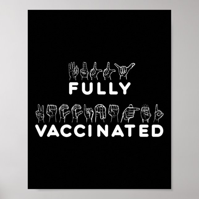 Fully Vaccinated Hand Sign Language  (Front)