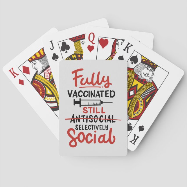 Fully Vaccinated Still Social Distancing COVID 19 Playing Cards (Back)