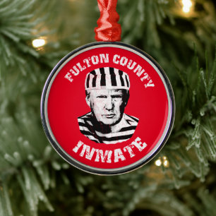 Fulton County Inmate Mugshot Metal Tree Decoration