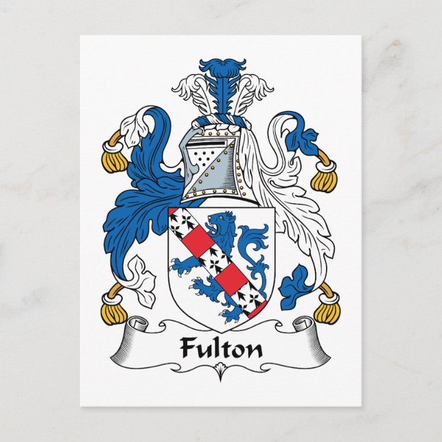 Fulton Family Crest Postcard (Front)