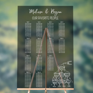 Fumee Champagne Tower Wedding seating chart