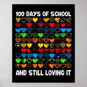 Fun 100 Days Of School And Still Loving It Girls H Poster