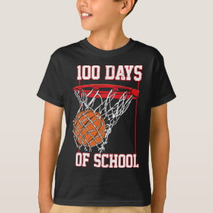 Fun 100 Days Of School Basketball Teacher Student  T-Shirt