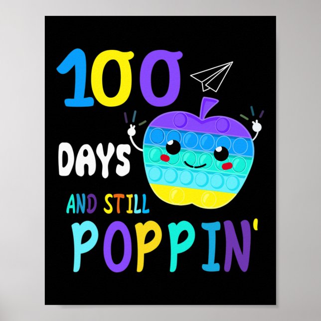 Fun 100 Days Of School For Fidget Popit Lovers Boy Poster (Front)