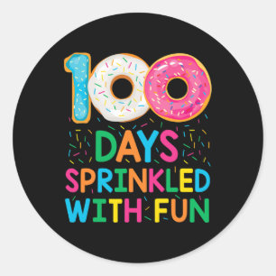 Fun 100 Days Sprinkled with Fun Doughnut School Te Classic Round Sticker
