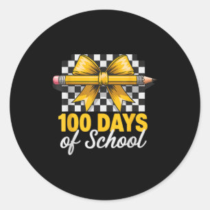 Fun 100 Days Teacher Celebration School Clroom Sty Classic Round Sticker