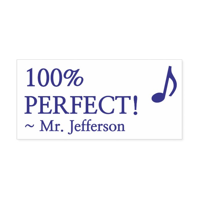 Fun "100% PERFECT!" + Custom Educator Name Self-inking Stamp (Design)