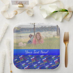 Fun 100th Birthday Party Personalised Monogram Paper Plate