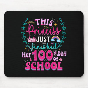 Fun 100th Day Of School Princess Cute Kids Girls T Mouse Pad
