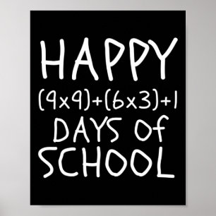 Fun 100th Day Of School Teacher Kids 100 Days Math Poster