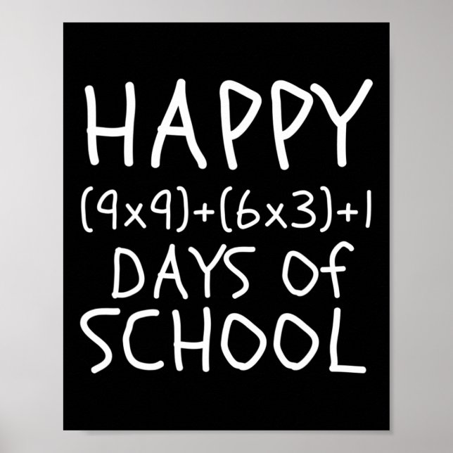 Fun 100th Day Of School Teacher Kids 100 Days Math Poster (Front)