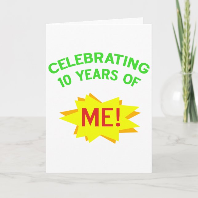 Fun 10th Birthday Gift Idea Card (Front)