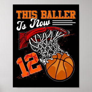 Fun 12 Years Old Kids Gift 12th Birthday Bysketbyl Poster