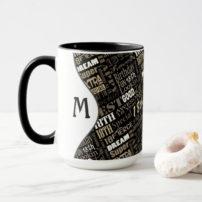 Fun 18th Birthday Party Favours Personalised Mug (With Donut)