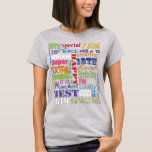 Fun 18th Birthday Party Favours Personalised T-Shirt<br><div class="desc">Unique and special typography themed 18th birthday party decor and gifts. Text includes fierce and fab at 18. fabulous at 18, amazing 18th birthday party, extra special 18th birthday, happy 18th birthday, rocking 18th birthday, looking good at 18, and amazing 18th birthday. Available in bright colourful text in yellow, pink,...</div>