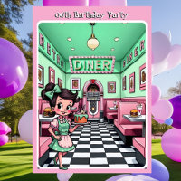 Fun 1950s Diner Birthday Cake Mint Pink