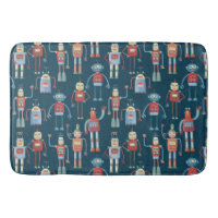 Fun 1950s Style Retro Robot Pattern Dark