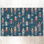 Fun 1950s Style Retro Robot Pattern Dark Laminated Place Mat<br><div class="desc">Cute and helpful looking retro 1950s style robots.  Grandad probably made these in his shed.  Artificial Intelligence,  but not in a scary way.</div>