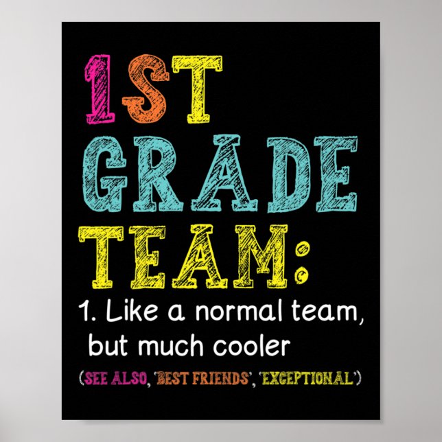 Fun 1st Grade Team Like Normal But Cooler Back To  Poster (Front)
