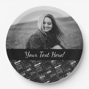 Fun 20th Birthday Party Personalised Monogram Paper Plate
