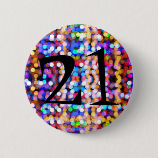 Fun 21st Birthday Bright and Colorful 6 Cm Round Badge