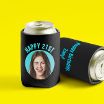 Fun 21st Birthday CUSTOM TEXT Photo Can Cooler<br><div class="desc">🥂 Create a Fun 21st Birthday can cooler with your text and photo. The ultimate toast for your big day! 🎉 #Customfavor #21stBirthdayBash Fun birthday photo can cooler in a retro modern design. Year is customisable to suit any birthday year, whether it be your 21st, 30th, 40th, 50th or 60th...</div>