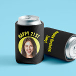 Fun 21st Birthday CUSTOM TEXT Photo Can Cooler<br><div class="desc">🥂 Create a Fun 21st Birthday can cooler with your text and photo. The ultimate toast for your big day! 🎉 #Customfavor #21stBirthdayBash Fun birthday photo can cooler in a retro modern design. Year is customisable to suit any birthday year, whether it be your 21st, 30th, 40th, 50th or 60th...</div>