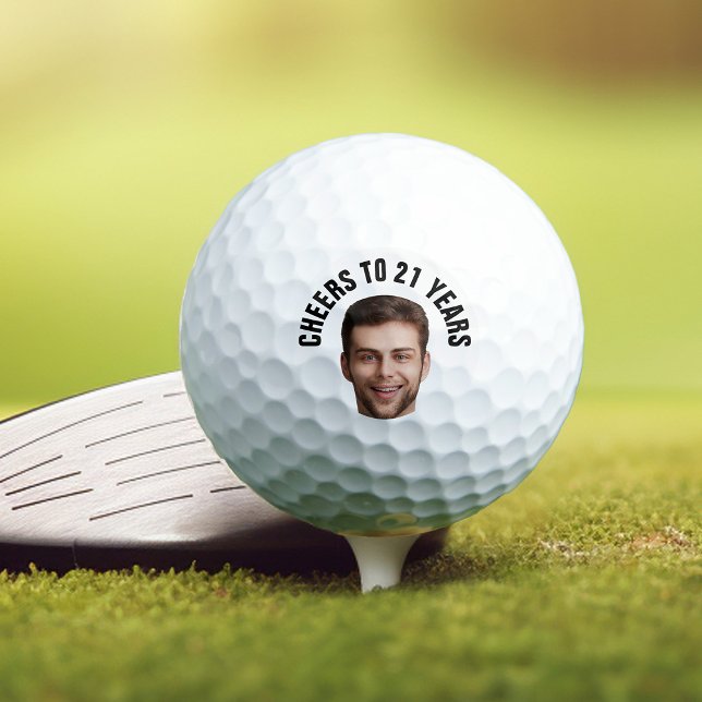 Fun 21st Birthday CUSTOM TEXT Photo Golf Balls (Creator Uploaded)