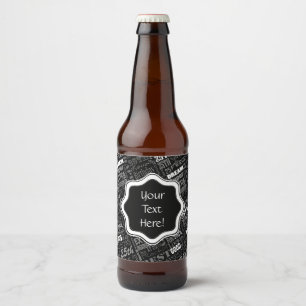 Fun 25th Birthday Party Personalised Monogram Beer Bottle Label