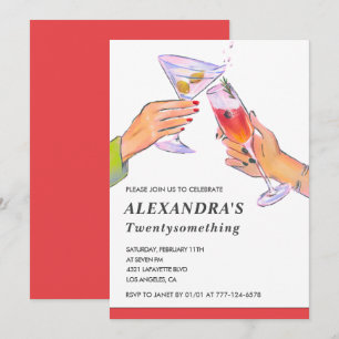 Fun 26th birthday Party Invitations Cocktail 