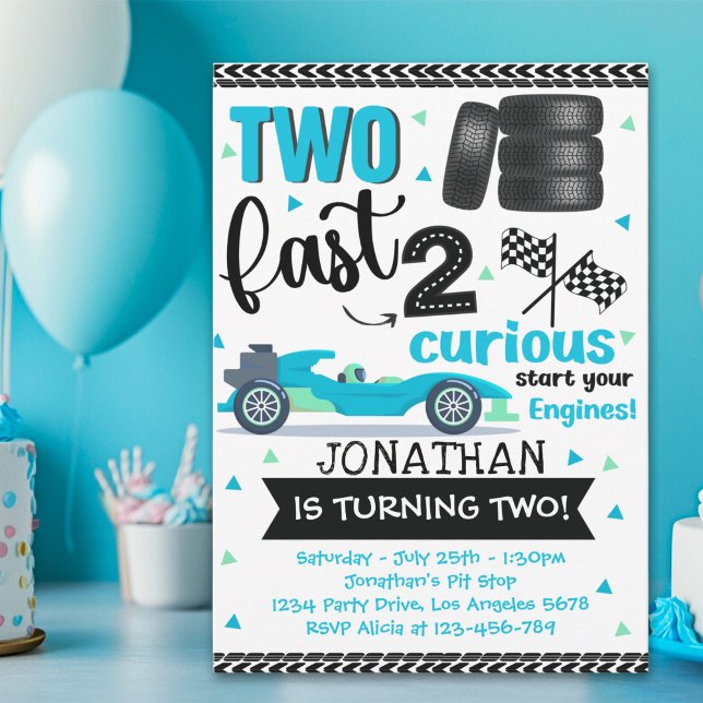 Fun 2nd Birthday Race Car Driver Invitation (Creator Uploaded)