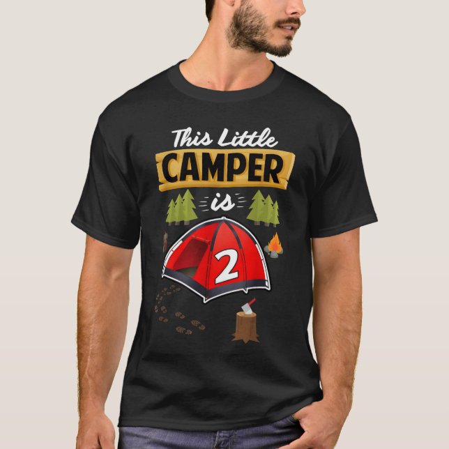 Fun 2nd Camping Birthday Camp Lover For Boys Girls T-Shirt (Front)
