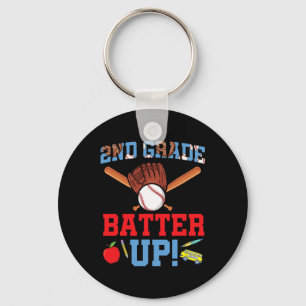 Fun 2nd Grade Baseball Player First Day Of School  Key Ring