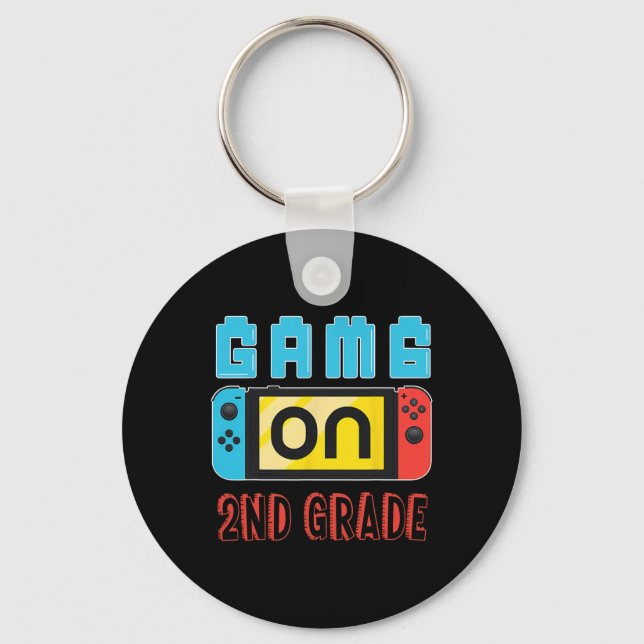 Fun 2nd Grade Level Unlocked Video Game Back To Sc Key Ring (Front)