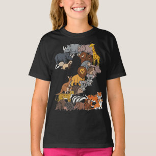 Fun 2th Birthday Safari Zoo Animals Figures Kids 2 T-Shirt