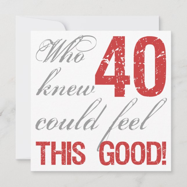 Fun 40th Birthday Card (Front)