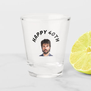 Fun 40th Birthday Custom Text Photo Shot Glass
