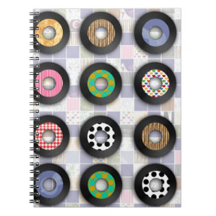Fun 45 Records Fifties Nostalgia Cute Music Spiral Notebook